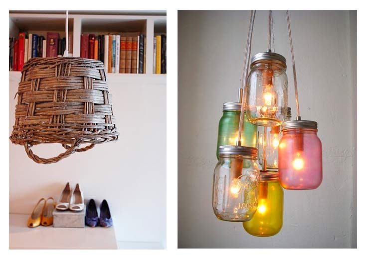 Objetos reutilizables para crear lámparas originales