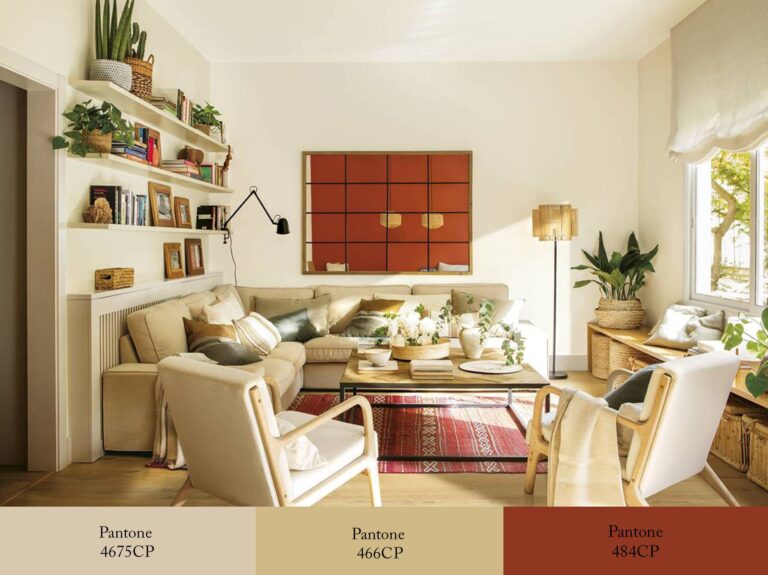 Combina colores en la sala de estar para un ambiente acogedor