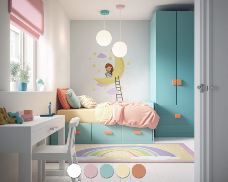 Ideas para combinar colores en la decoración de un cuarto infantil