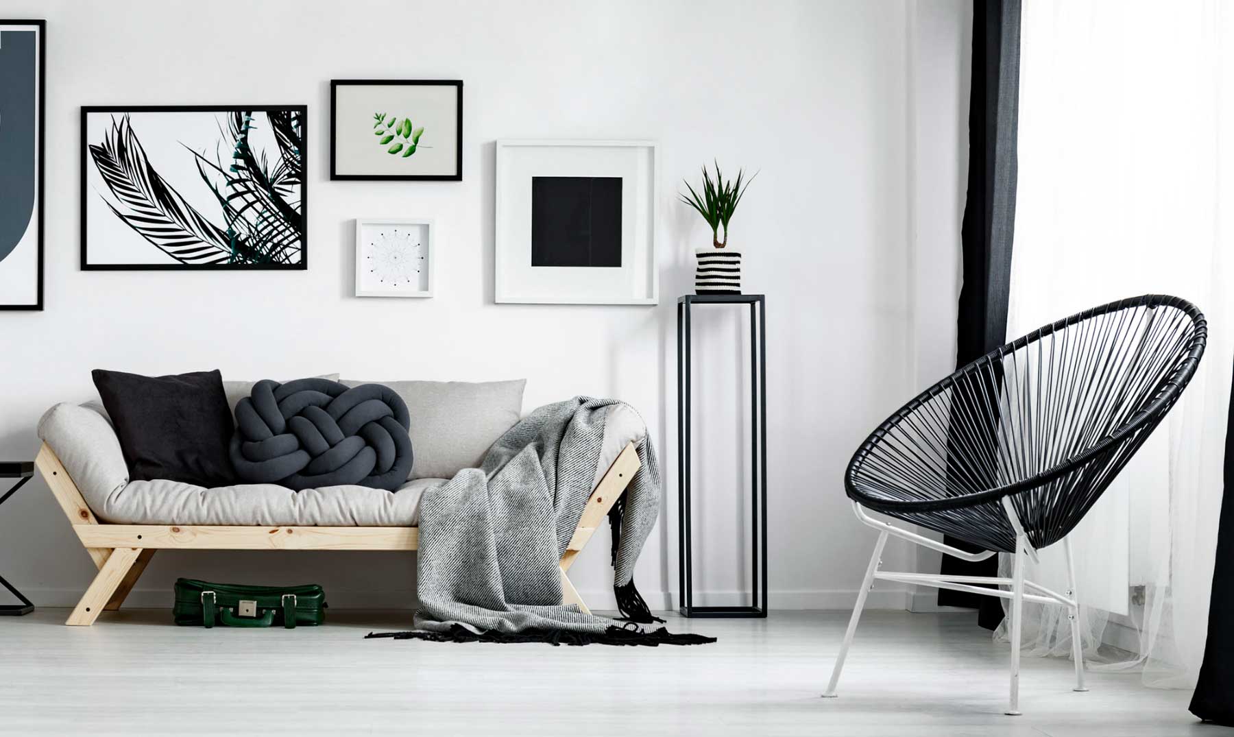 sala minimalista con muebles de estilo nordico