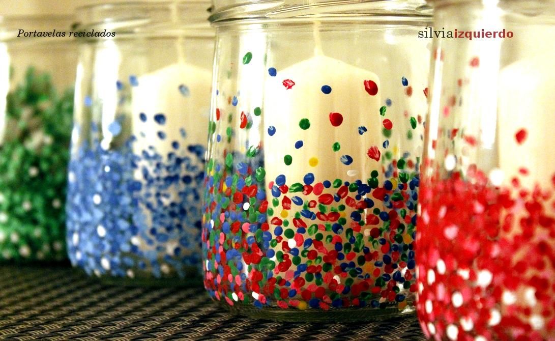 tarros de vidrio reciclados en decoracion